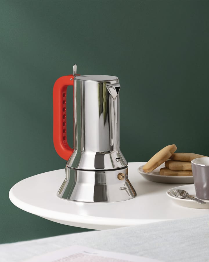 9090 manico forato espresso coffee maker, 6 copper Alessi