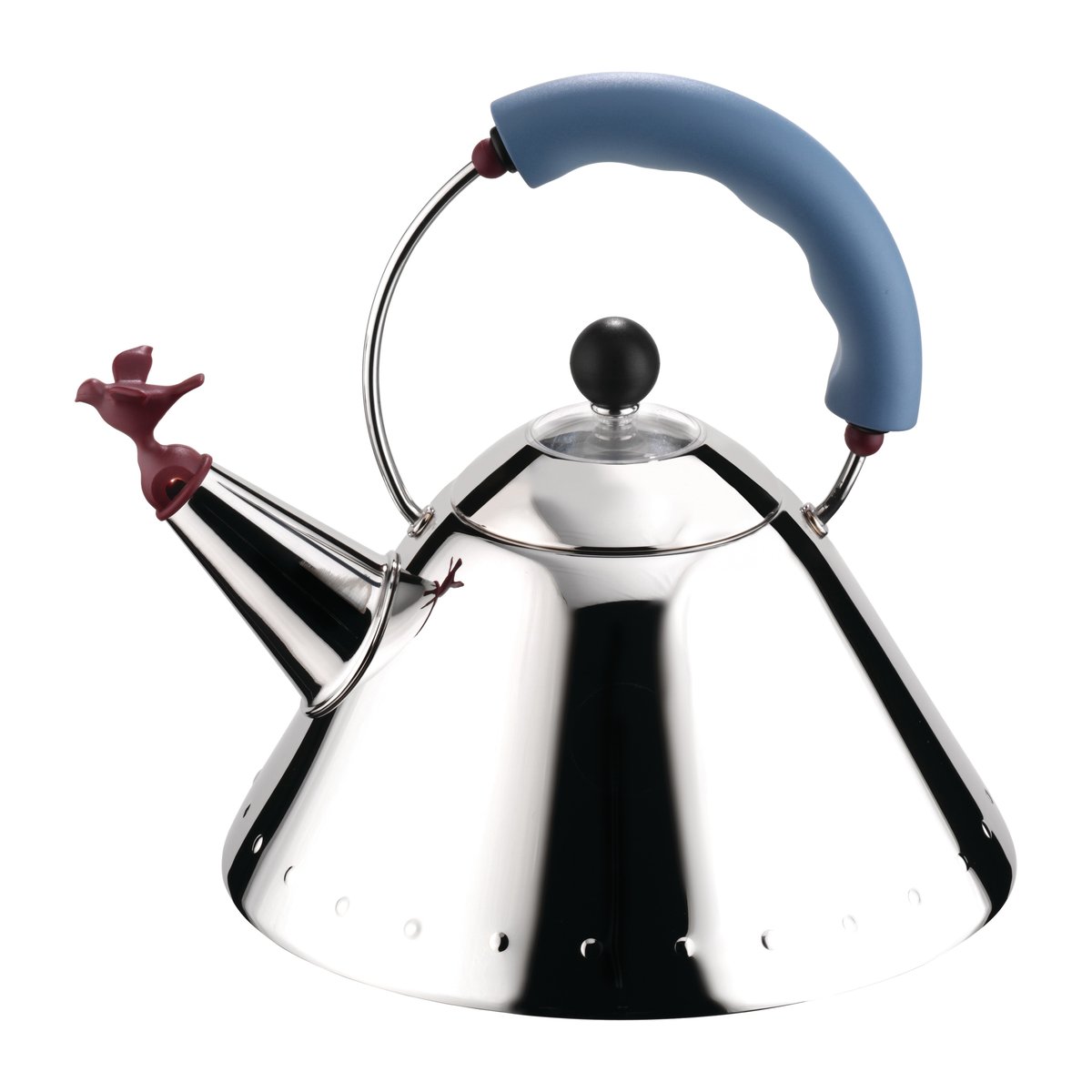 Alessi 9093 kettle Light blue-bird | Scandinavian Design | Silver-coloured