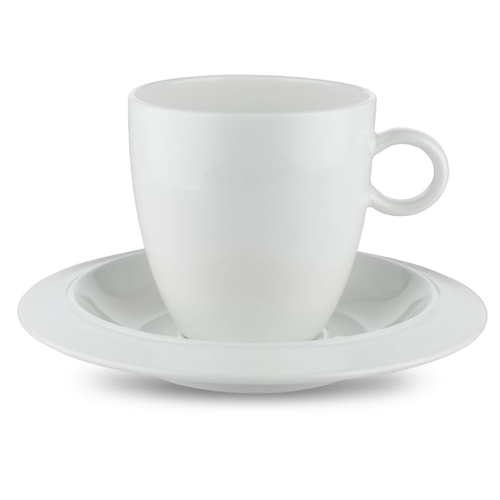 Bavero coffee cup with saucer 2-pack - white - Alessi