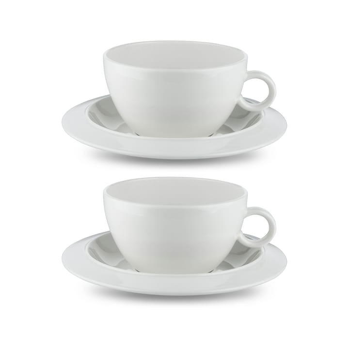 Bavero tea cup with saucer 2-pack - white - Alessi