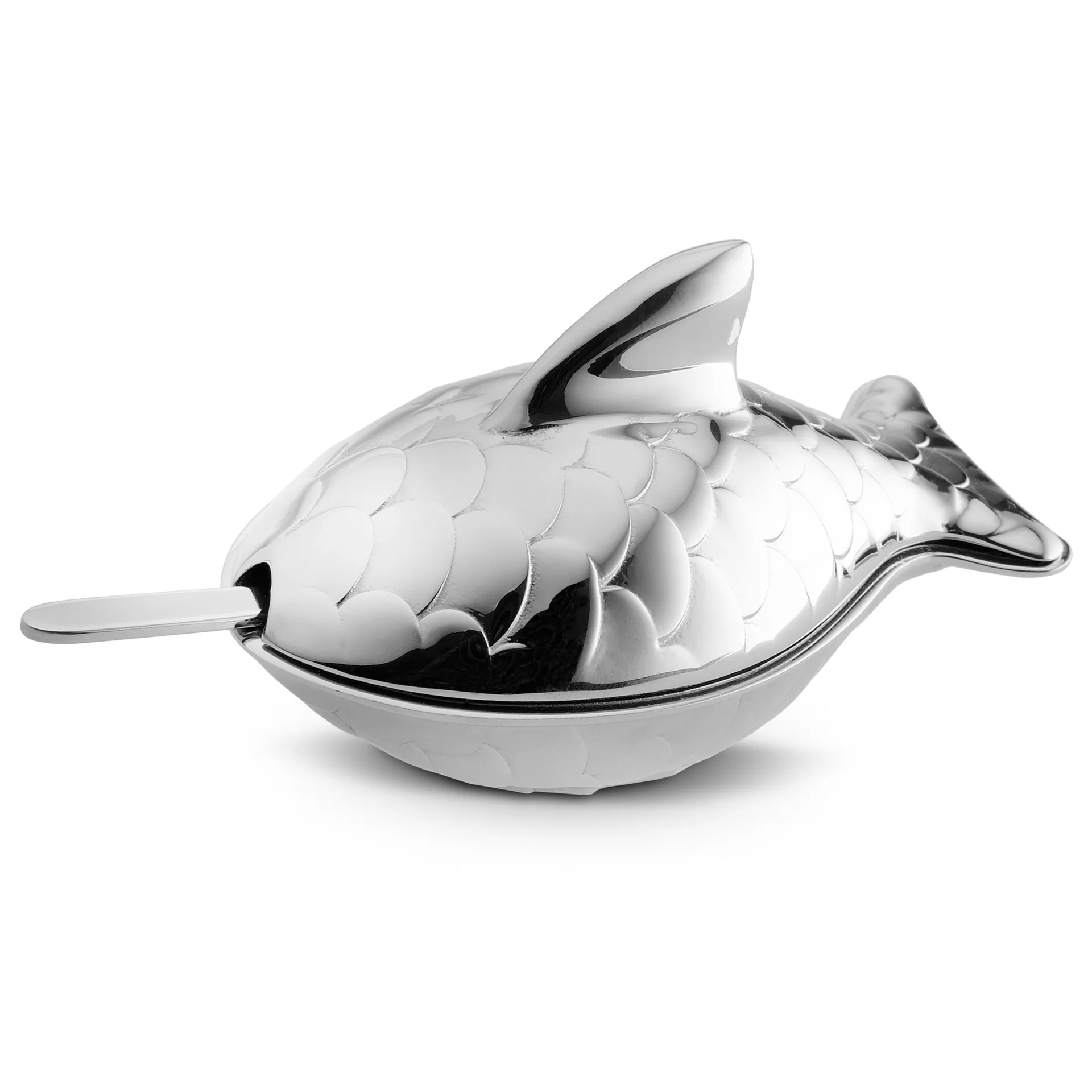 Colombina fish salt cellar, stainless steel Alessi