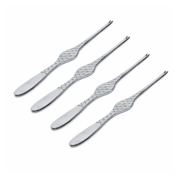 Colombina Fish seafood fork 4-pack - stainless steel - Alessi