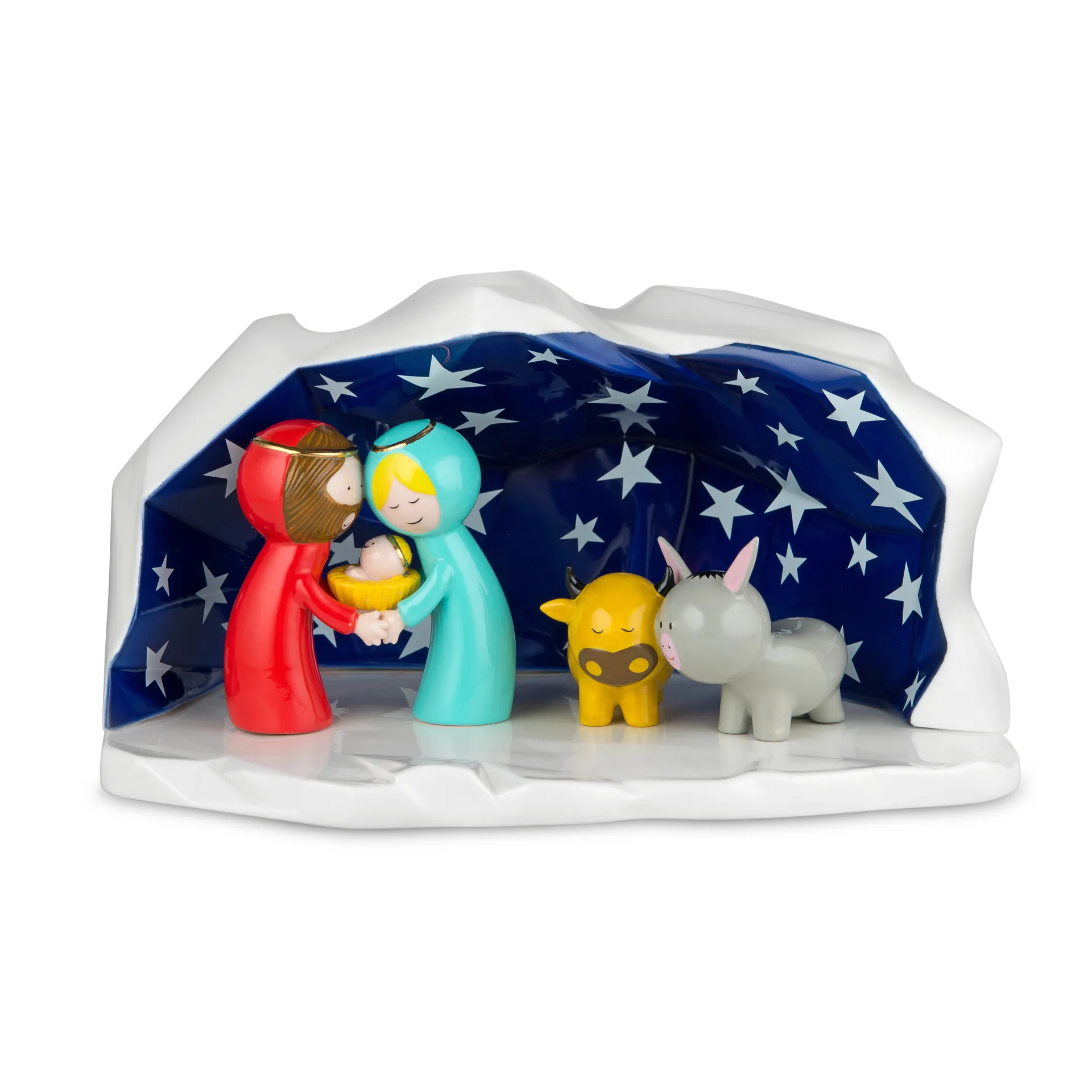 Happy Eternity baby crib with porcelain figures, 1 set Alessi