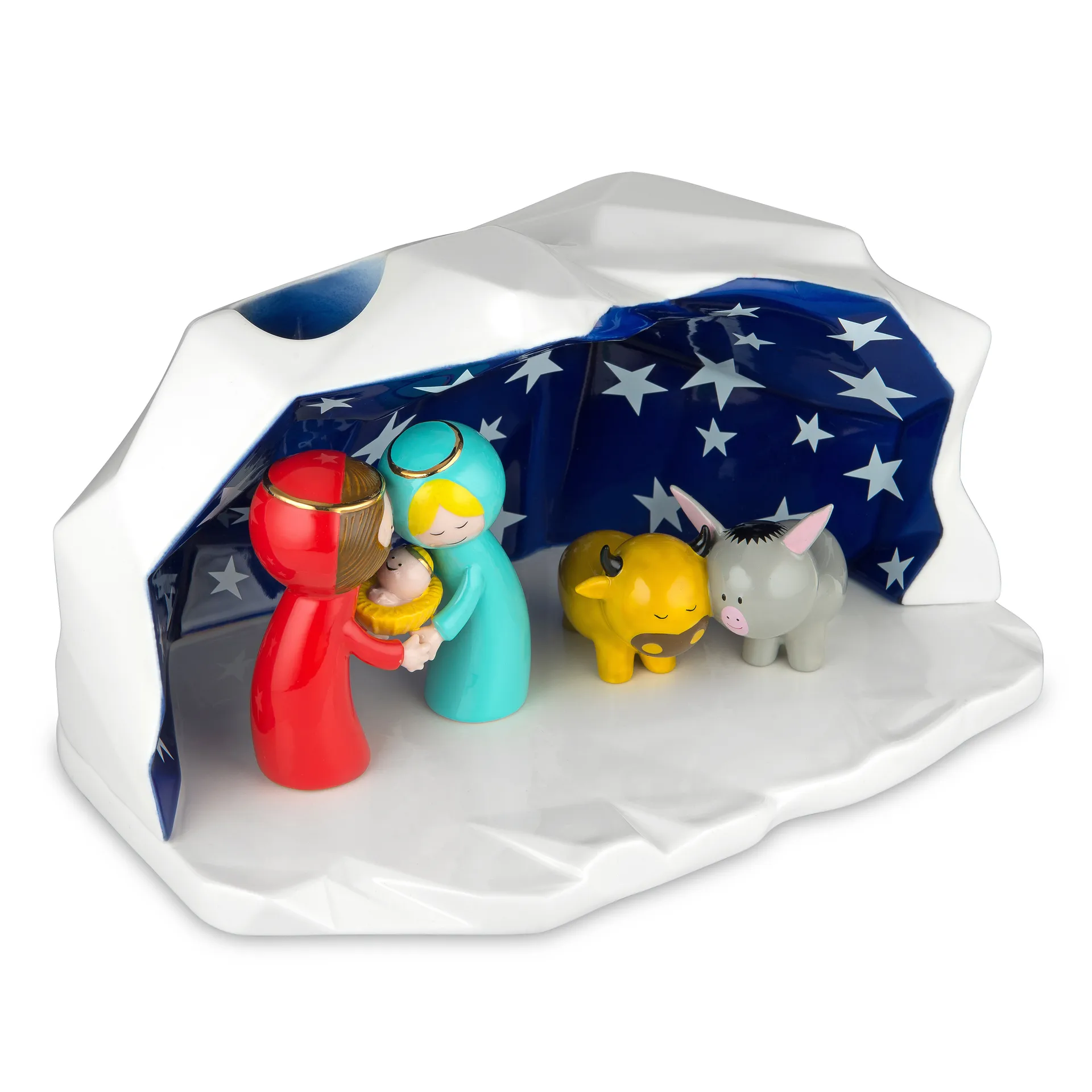 Happy Eternity baby crib with porcelain figures, 1 set Alessi