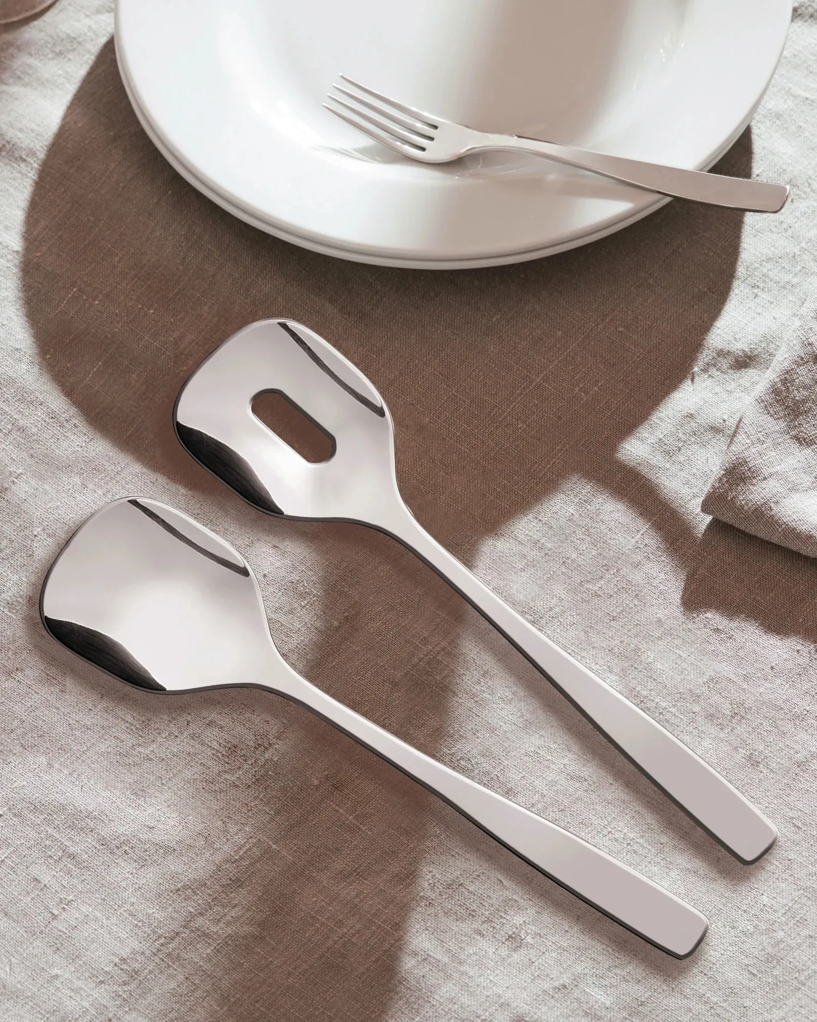 KnifeForkSpoon salad set, Stainless steel Alessi
