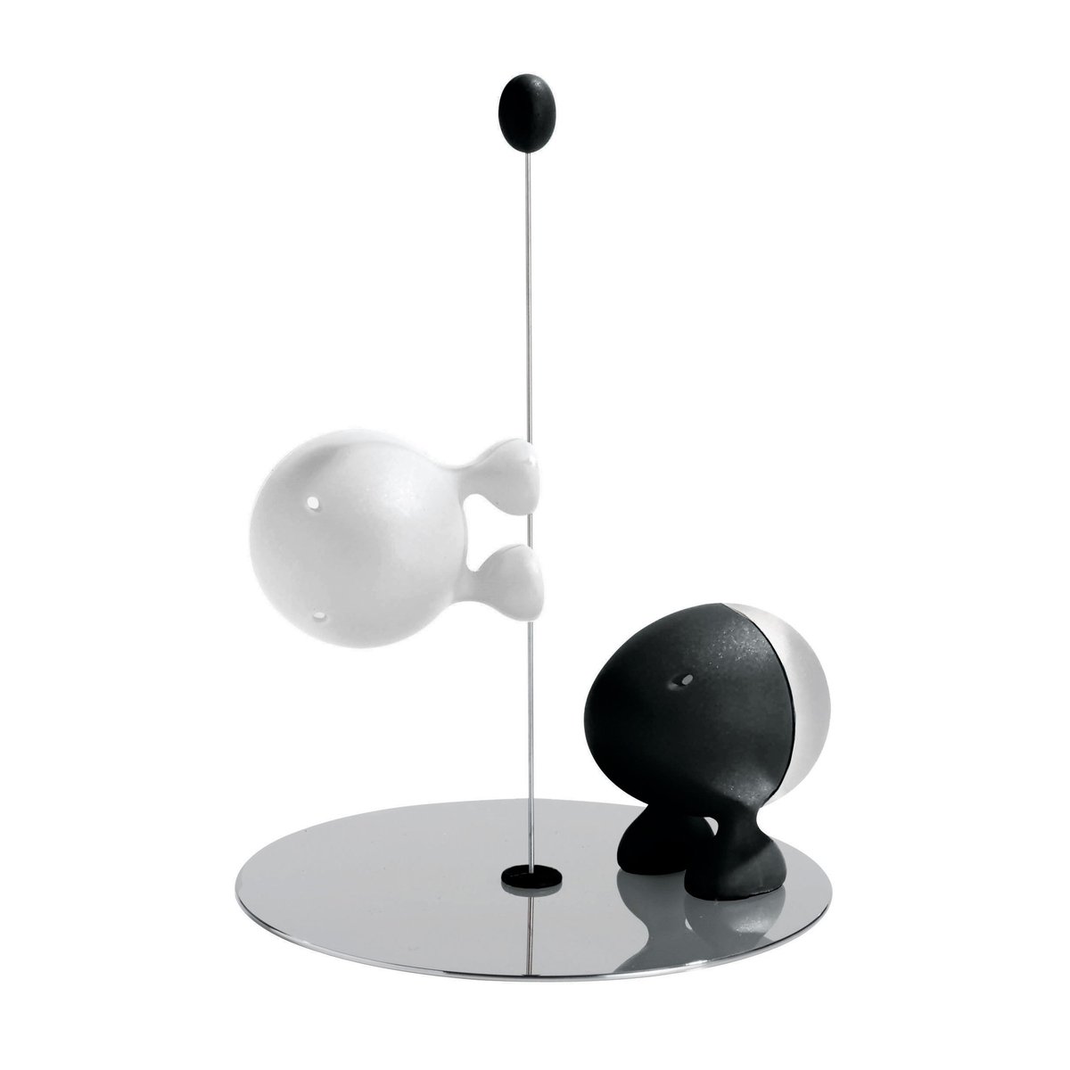 Alessi Lilliput salt and pepper set black-white | Scandinavian Design | Salt & Pepper shakers | Silver-coloured