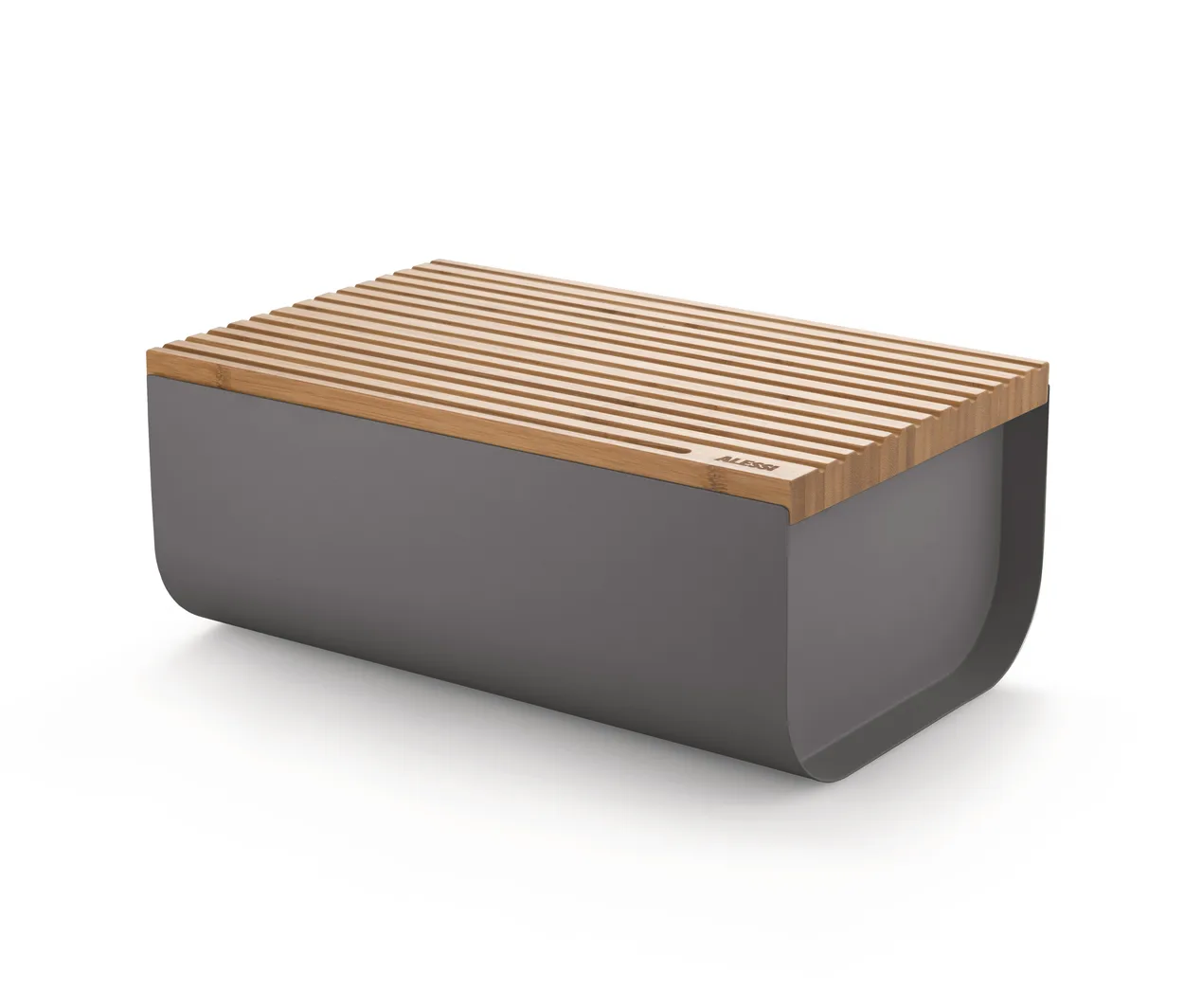 Alessi Mattina bread bin 34 cm Dark grey-bamboo | Scandinavian Design | Bread bins | Grey