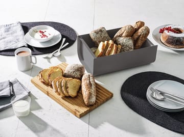 Mattina bread bin 34 cm - Dark grey-bamboo - Alessi