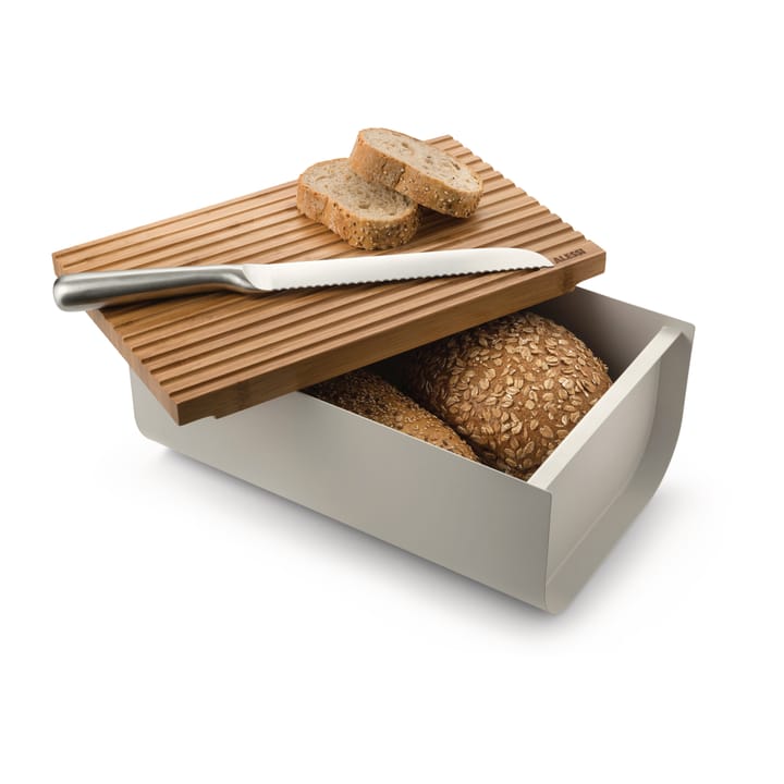 Mattina bread bin 34 cm - Warm grey-bamboo - Alessi
