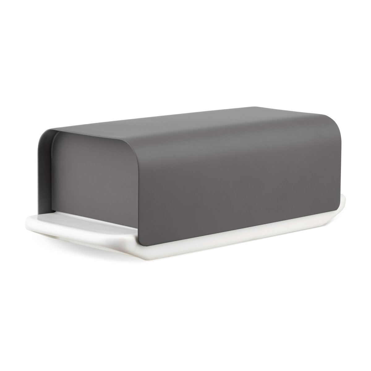Alessi Mattina butter dish 9.5x21 cm Dark grey | Scandinavian Design | Serving platters & dishes | Grey