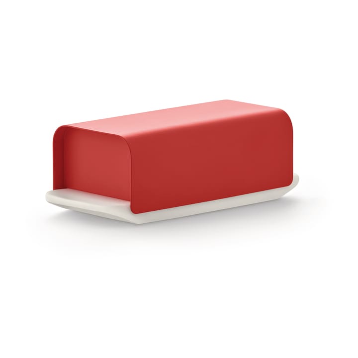Mattina butter dish 9.5x21 cm - Red-stainless steel - Alessi