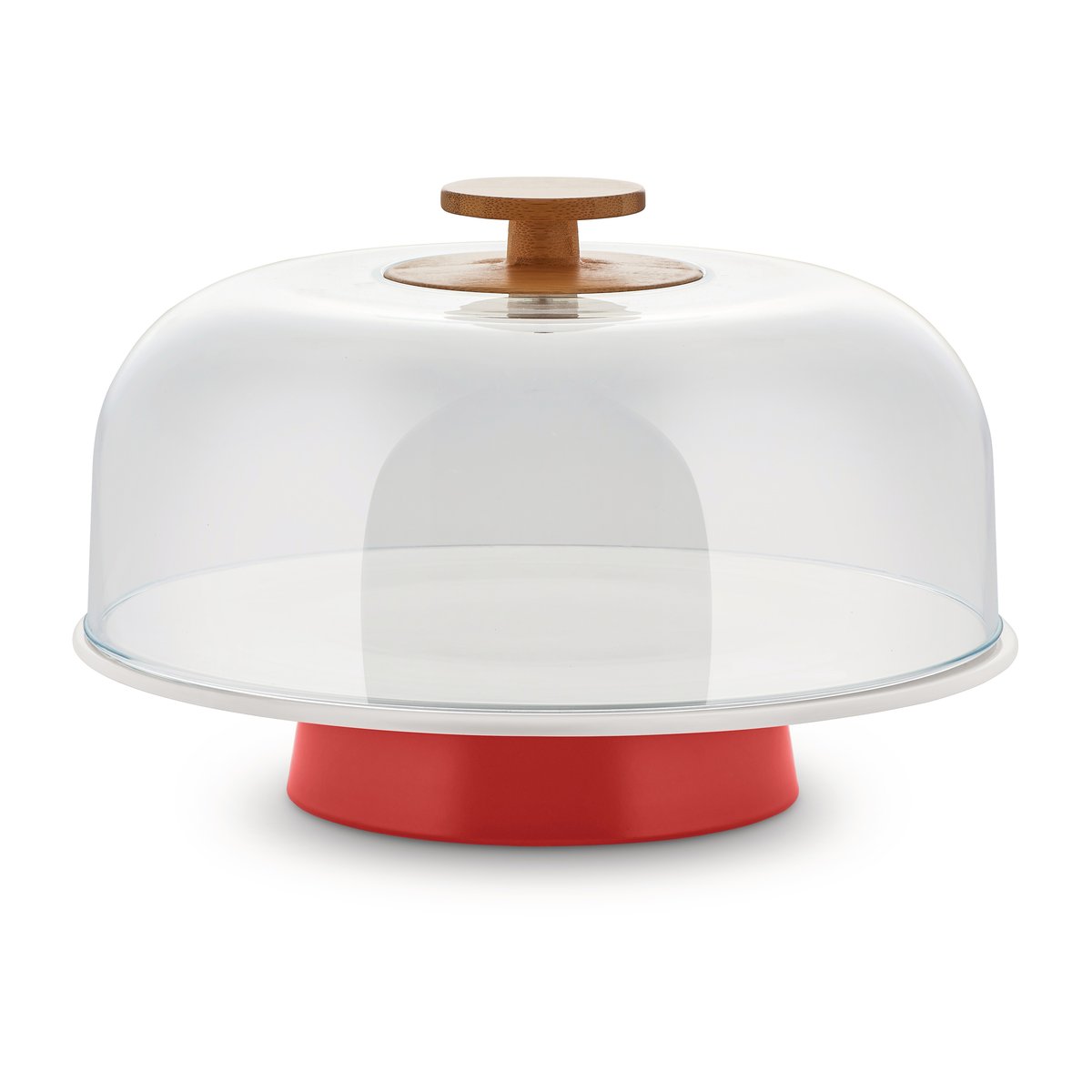 Alessi Mattina cake stand with glass cover Red | Scandinavian Design | Cake stands | Red