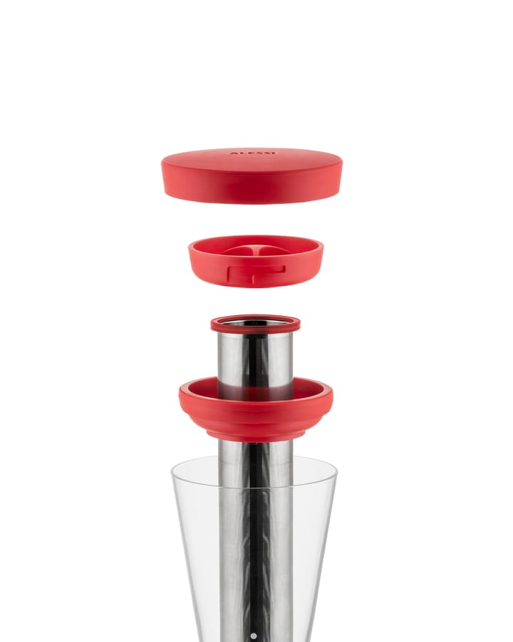 Mazagran carafe for cold brew coffee, Red Alessi