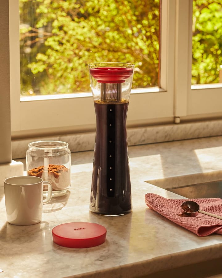 Mazagran carafe for cold brew coffee, Red Alessi