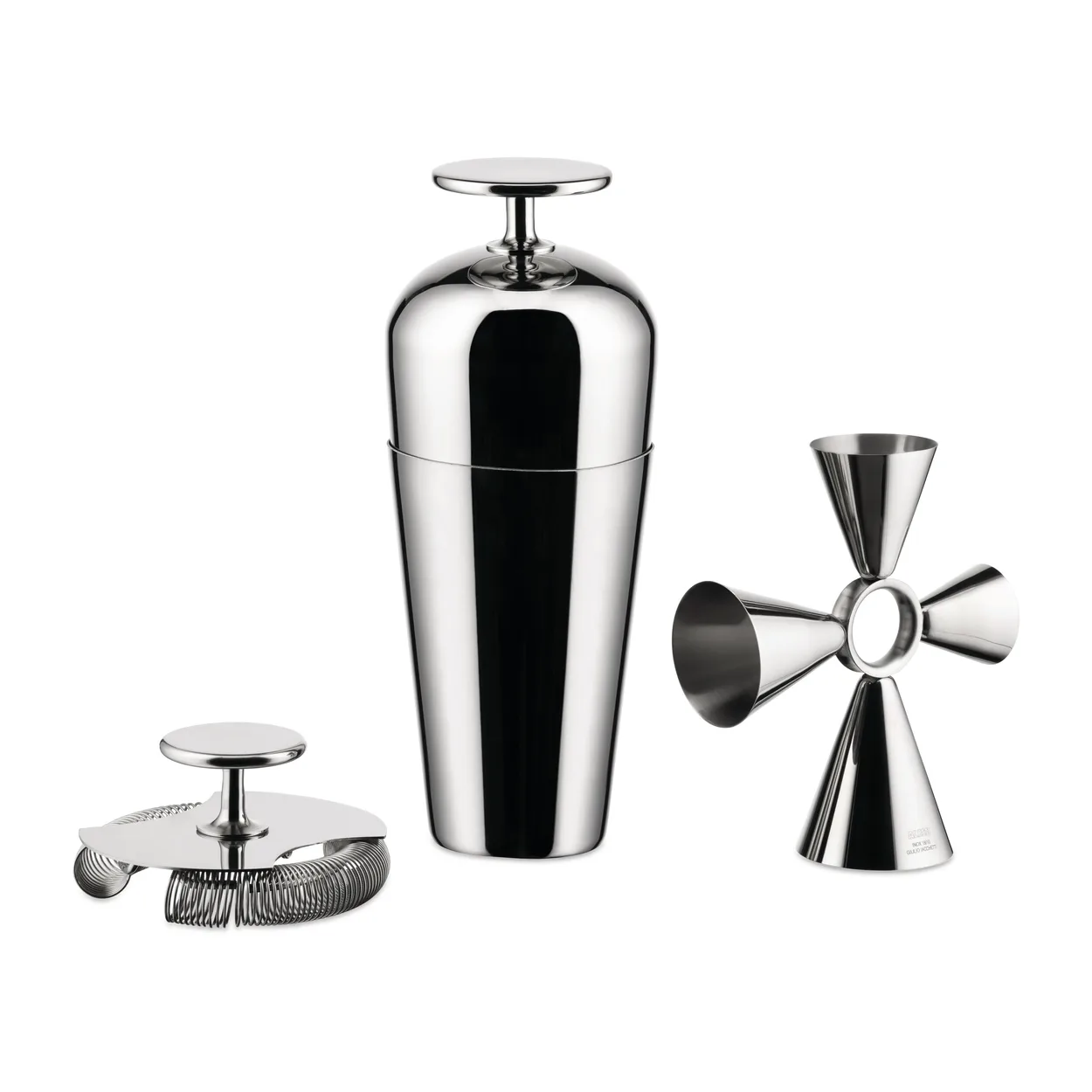 Alessi Mixerset 3 pieces | Scandinavian Design | Cocktail shakers | Silver-coloured