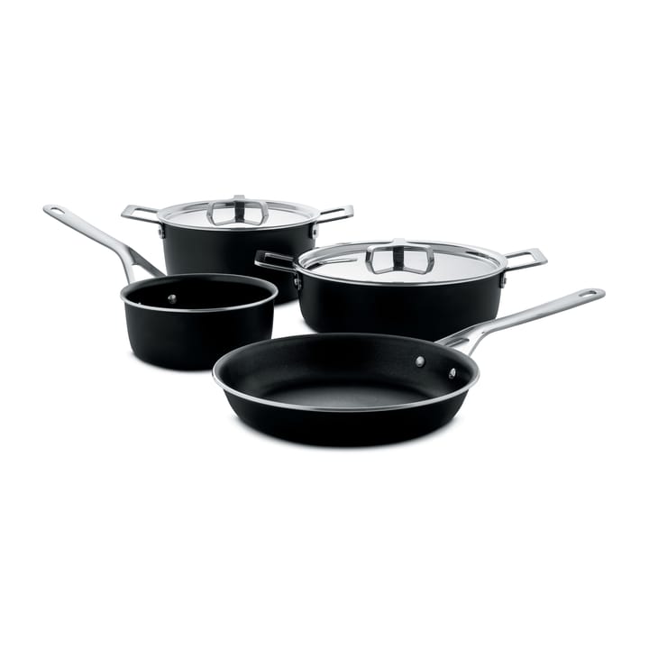 Pots&Pans pot set 6 pieces - Black - Alessi