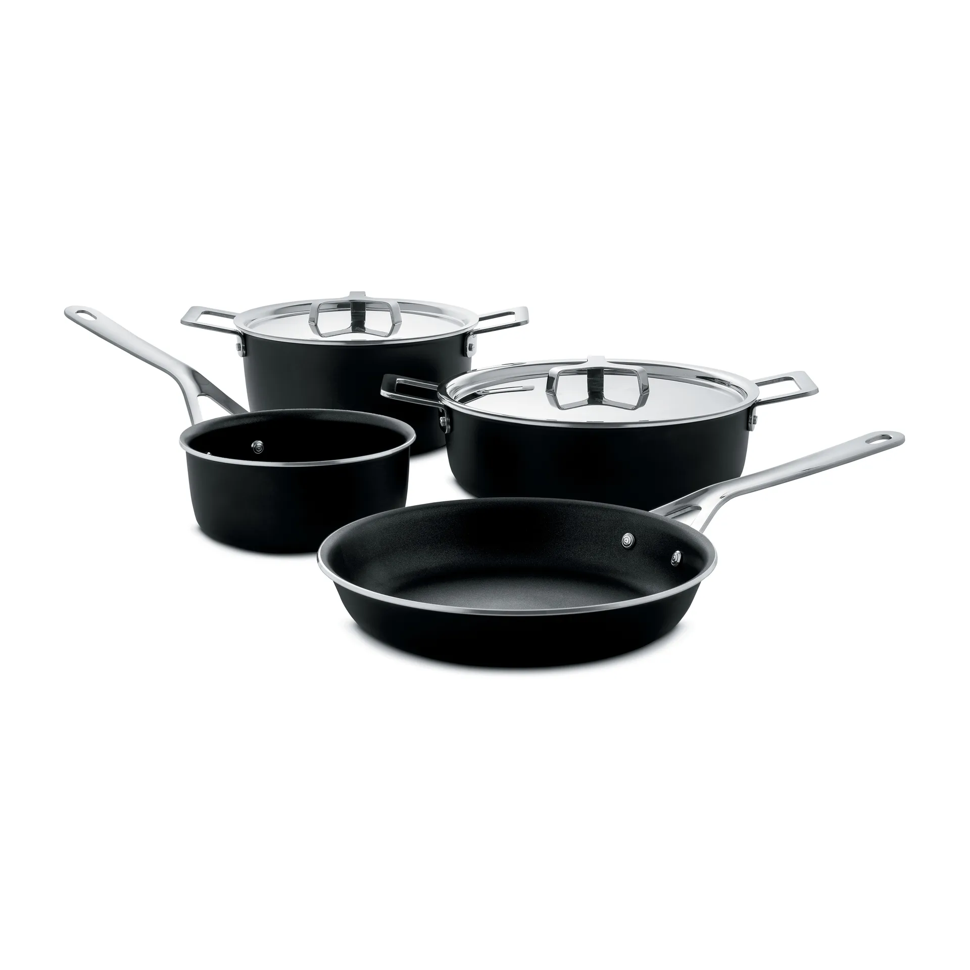 Pots&Pans pot set 6 pieces, Black Alessi