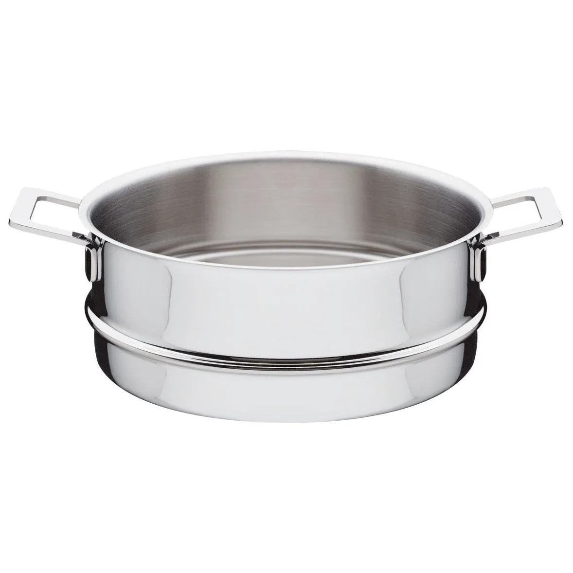Alessi Pots&Pans vegetable pan 24 cm | Scandinavian Design | Grill & griddle pans | Silver-coloured