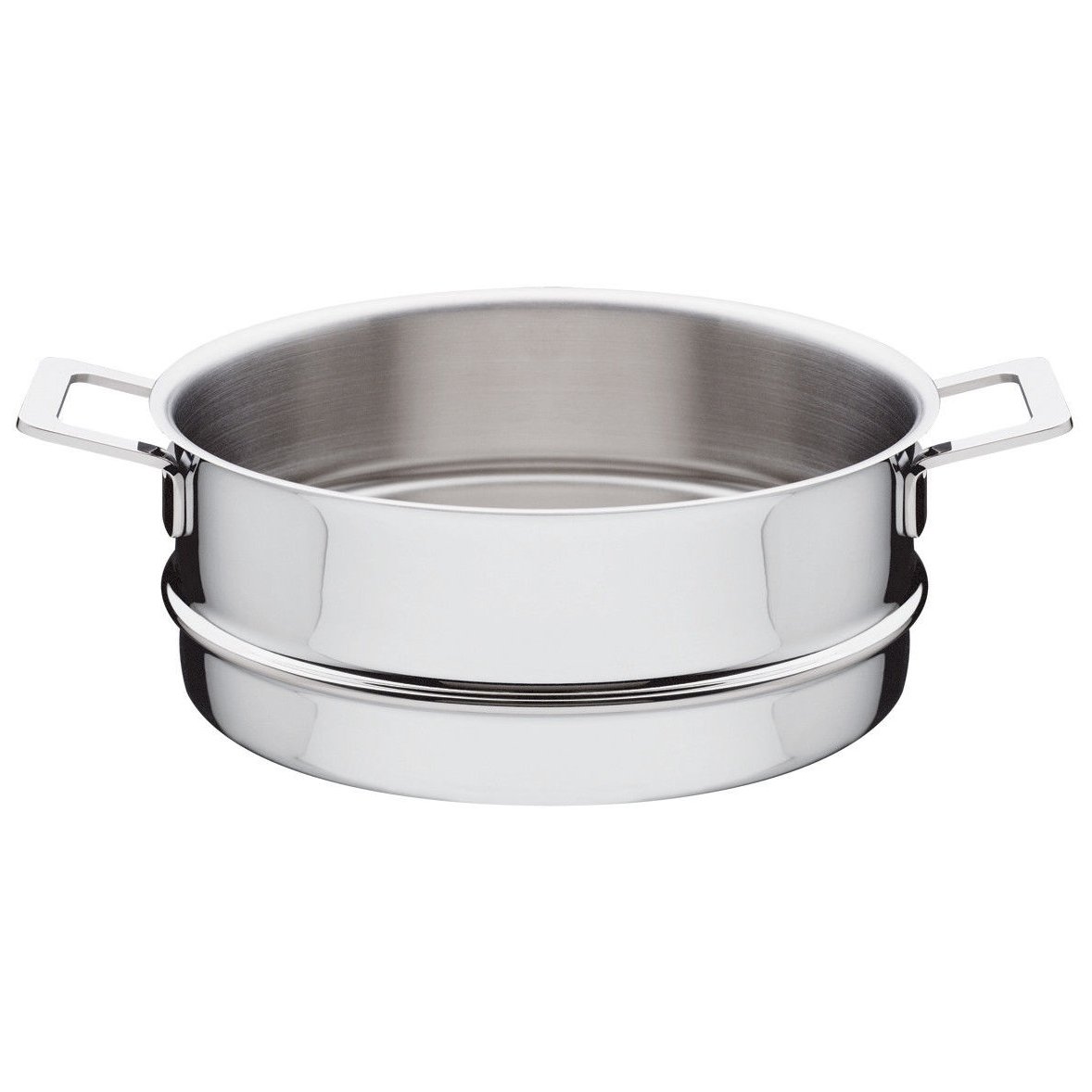 Alessi Pots&Pans vegetable pan 24 cm | Scandinavian Design | Grill & griddle pans | Silver-coloured