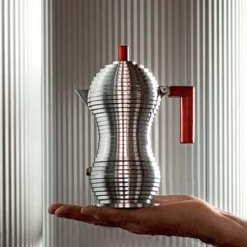 Pulcina espresso maker 6 cups - red handle - Alessi