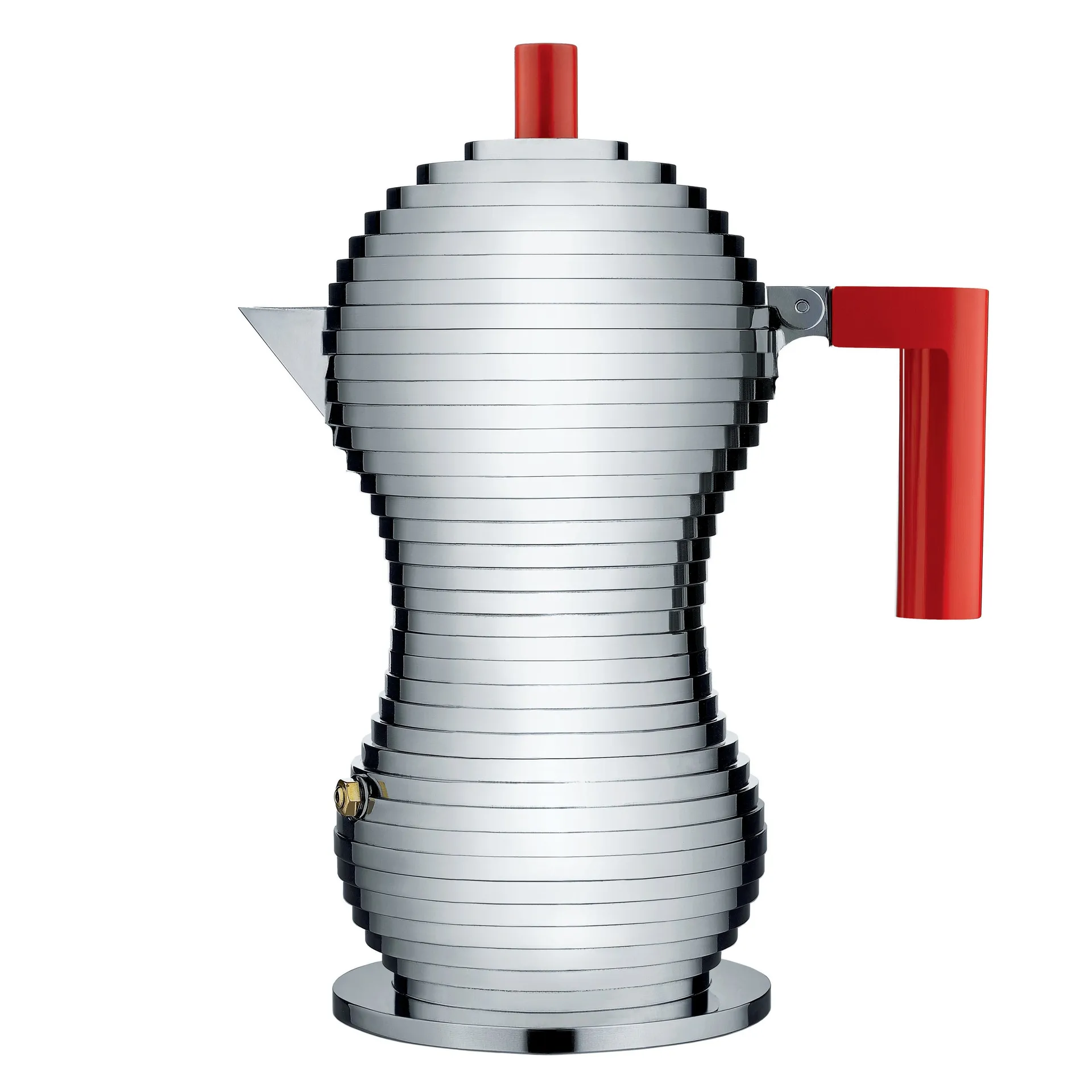 Pulcina espresso maker 6 cups, red handle Alessi