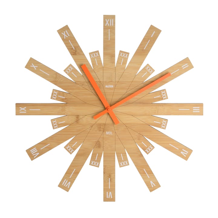 Raggiante clock - bamboo - Alessi