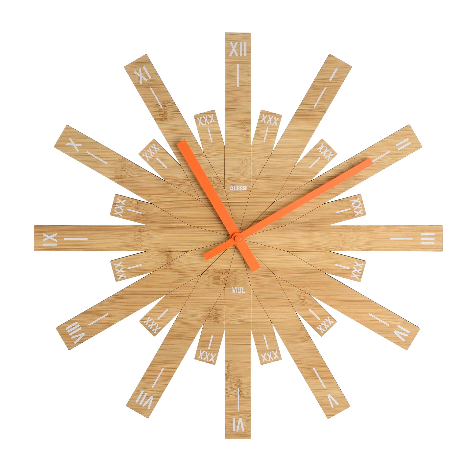 Raggiante clock, bamboo Alessi