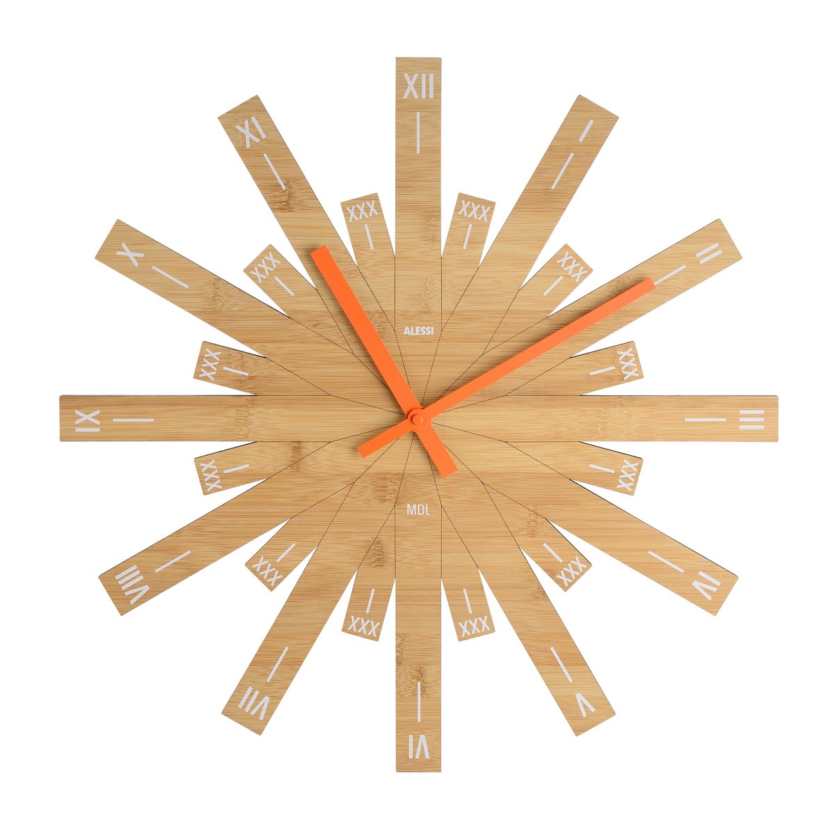 Alessi Raggiante clock bamboo | Scandinavian Design | Wall clocks | Beige