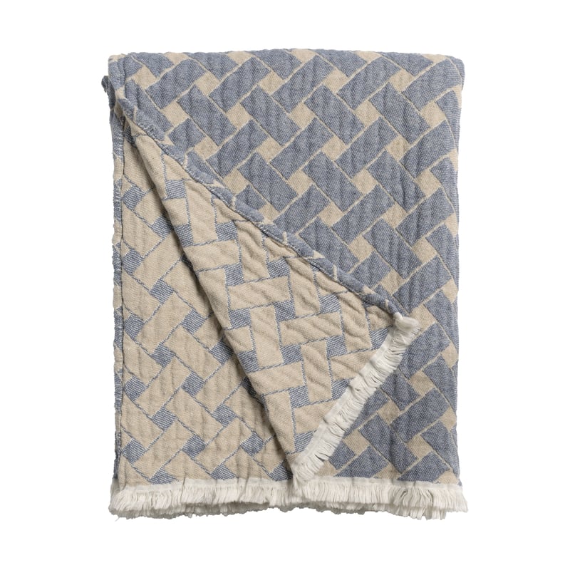 Almedahls Basket blanket 170x120 cm Blue-beige