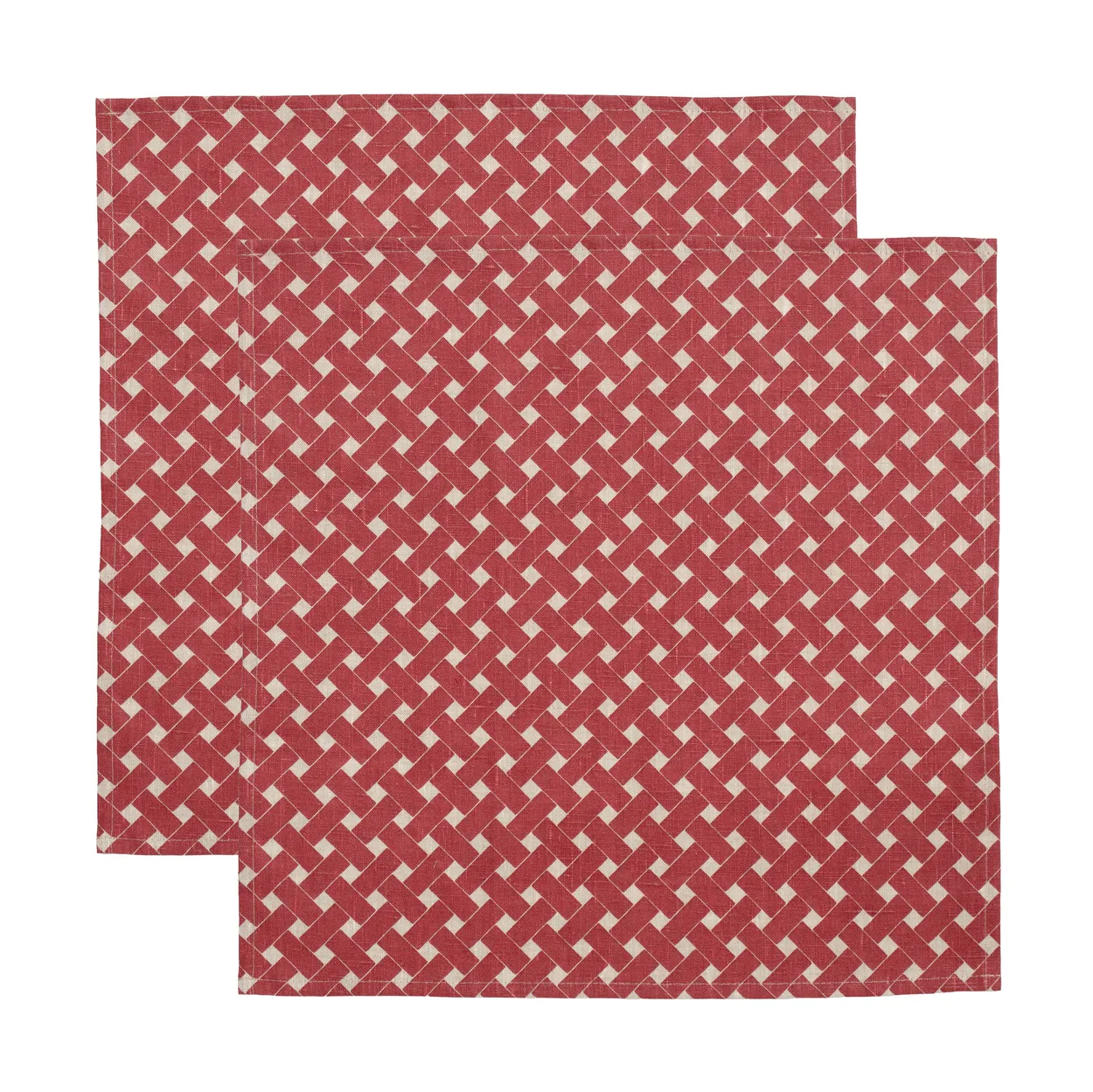 Almedahls Basket napkin 45x45 cm 2-pack Red | Scandinavian Design | Linen & cotton napkins | Red
