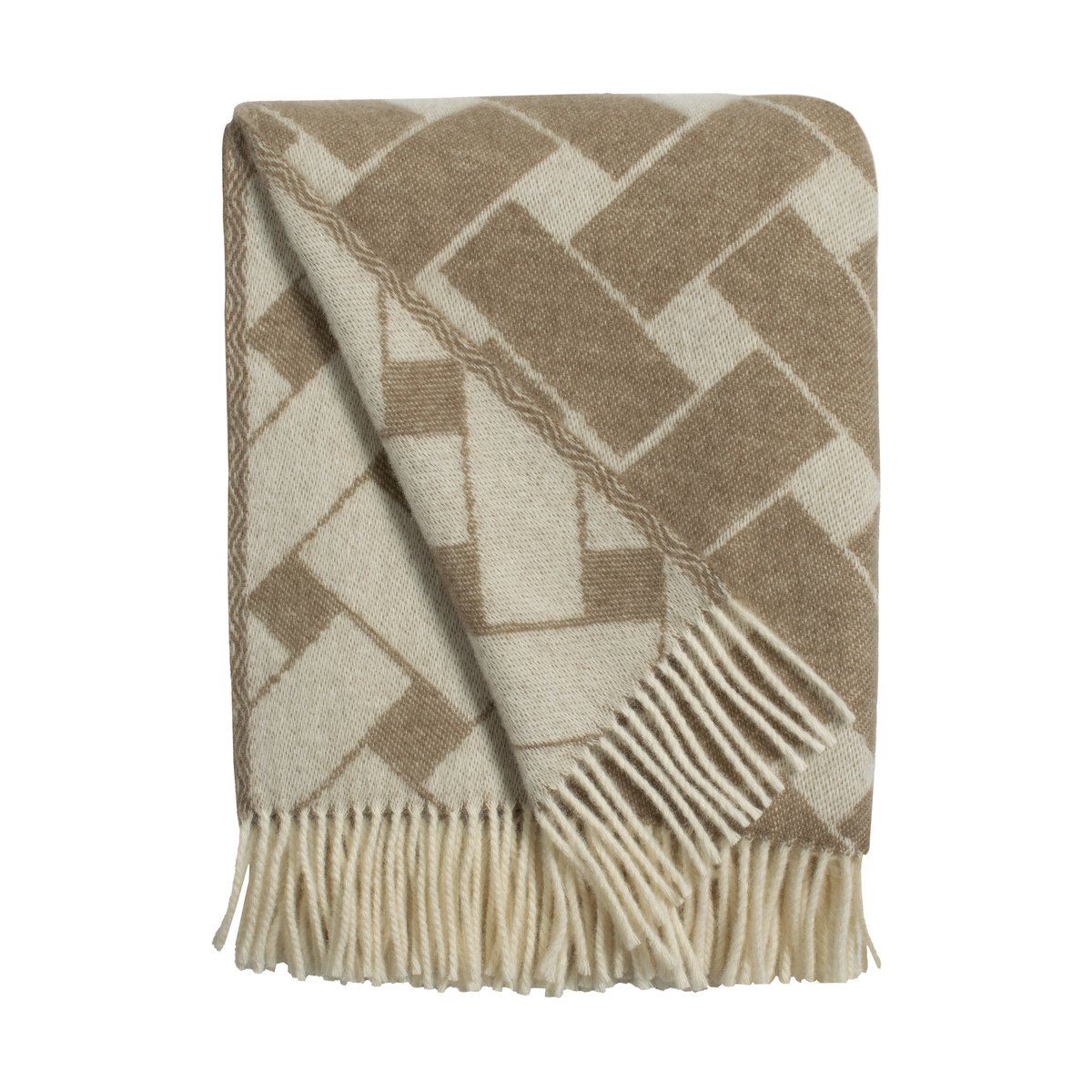 Almedahls Basket throw 130x170 cm Brown-offwhite | Scandinavian Design | Wool blankets & throws | Brown