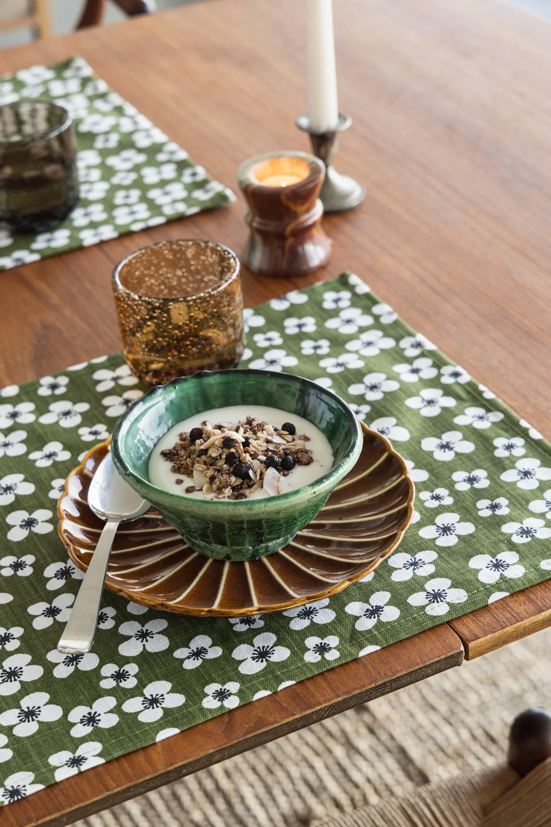 Belle Amie placemat 2-pack, Dark green, 34x45 cm Almedahls