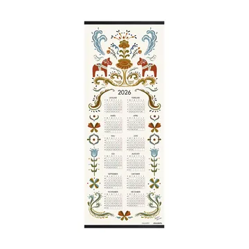Dala horse calendar 2026 - 35x90 cm - Almedahls