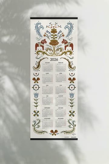 Dala horse calendar 2026 - 35x90 cm - Almedahls