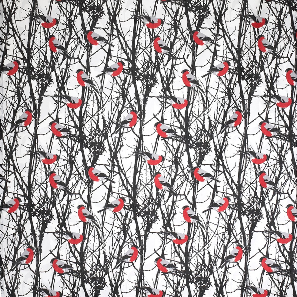 Almedahls Domherrar fabric red | Scandinavian Design | Fabric by the metre | Red