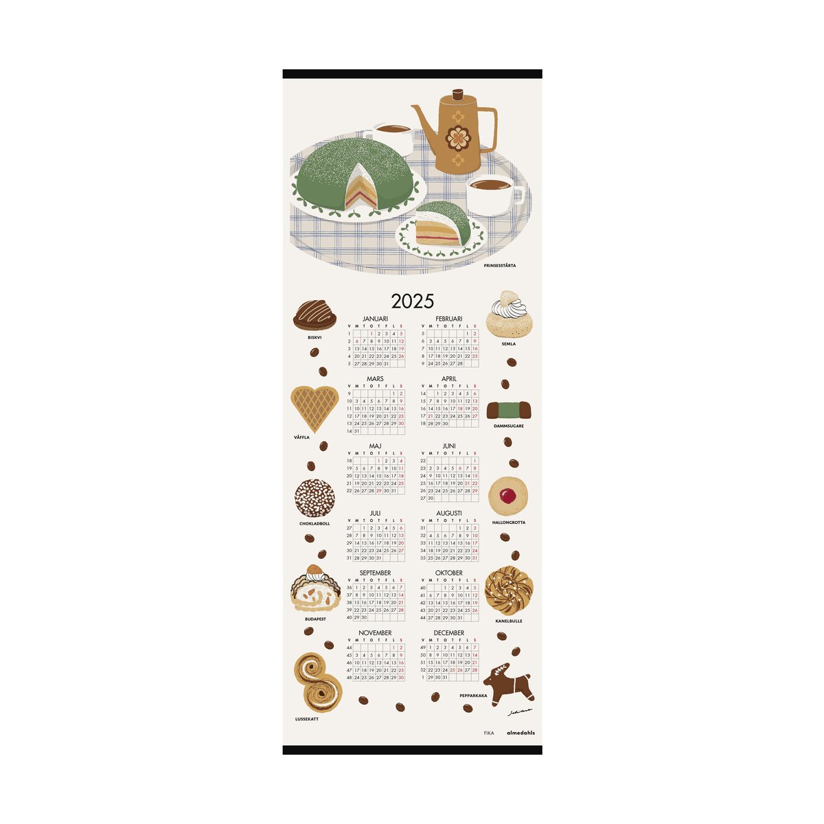 Almedahls Fika calendar 2025 35x90 cm