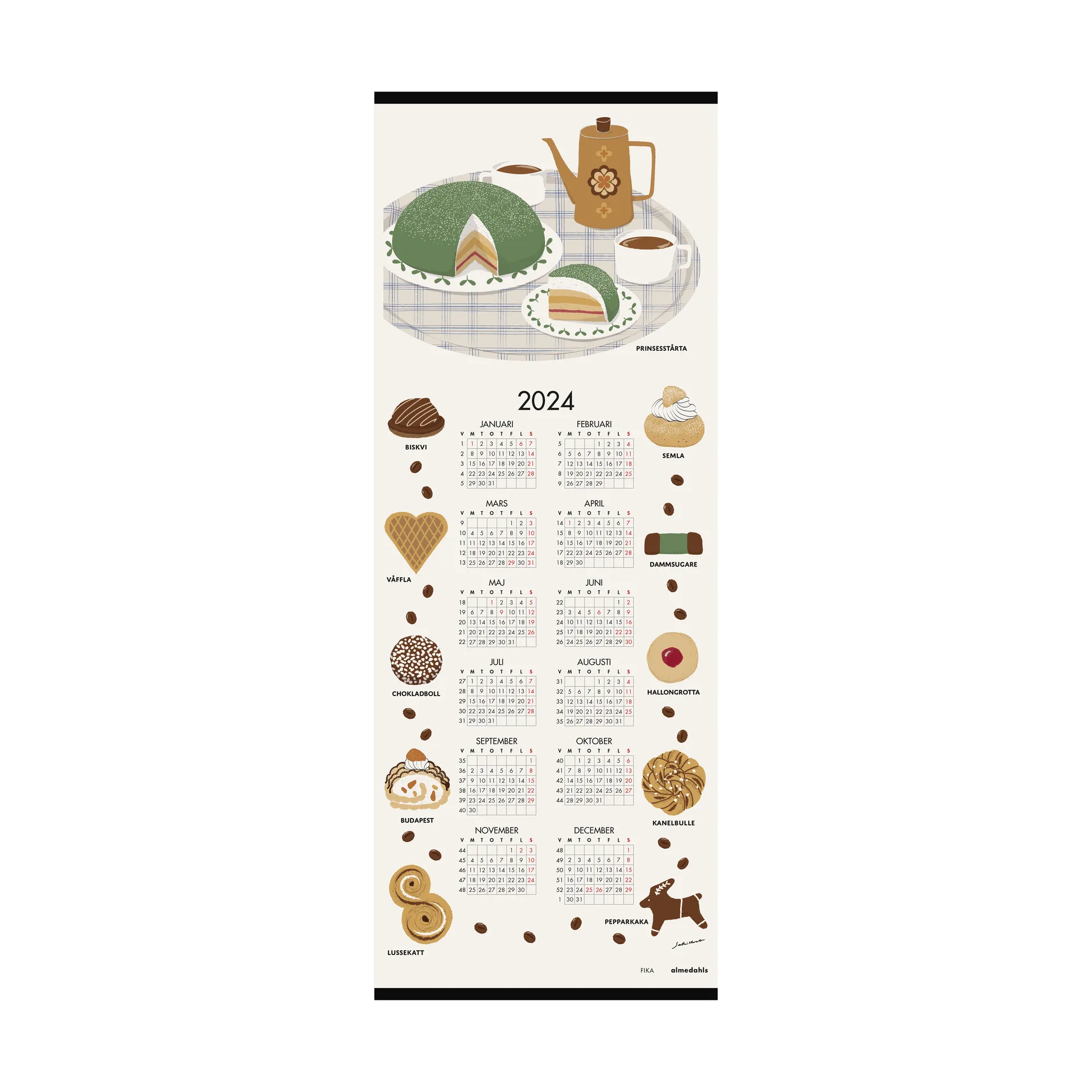 Fika calender 2024, 35x90 cm Almedahls