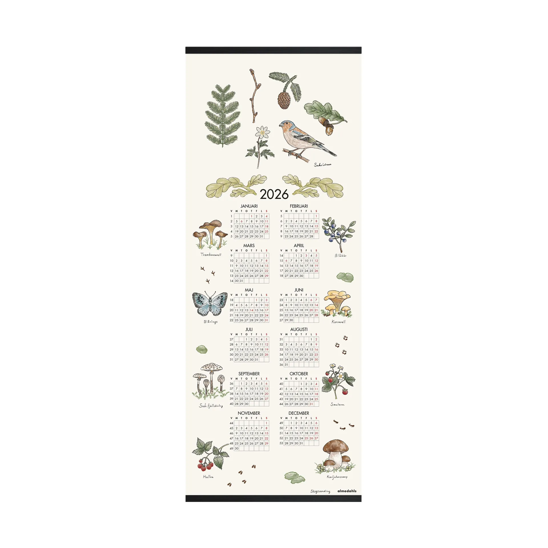 Forest Walk calendar 2026, 35x90 cm Almedahls
