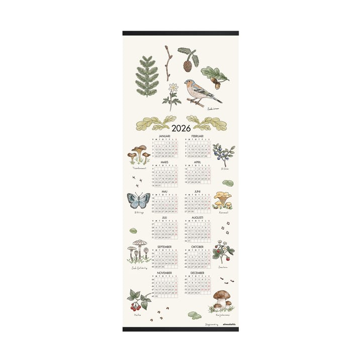 Forest Walk calendar 2026 - 35x90 cm - Almedahls