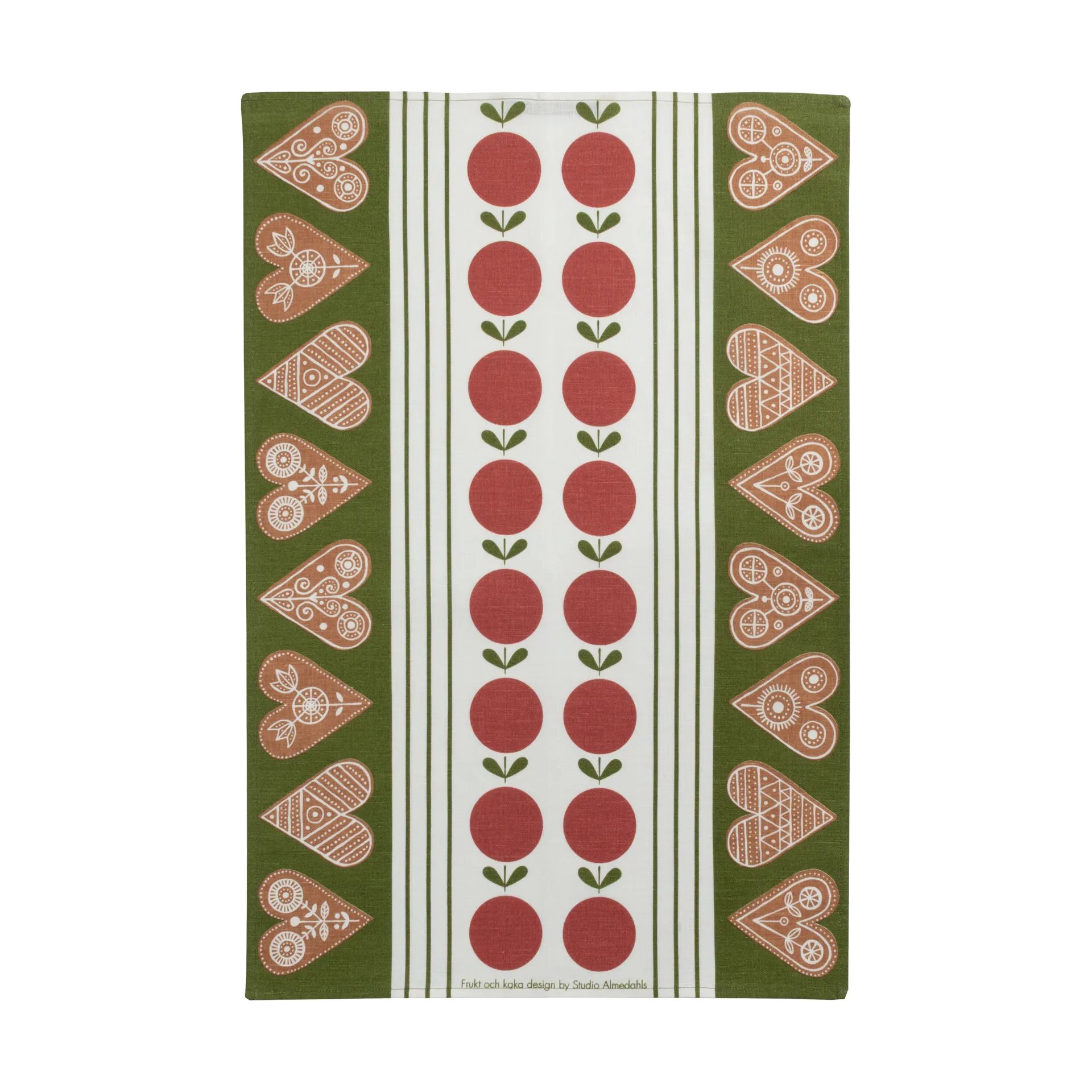 Fruit and cake kitchen towel 47x70 cm, Red-green Almedahls