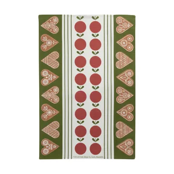 Fruit and cake kitchen towel 47x70 cm - Red-green - Almedahls