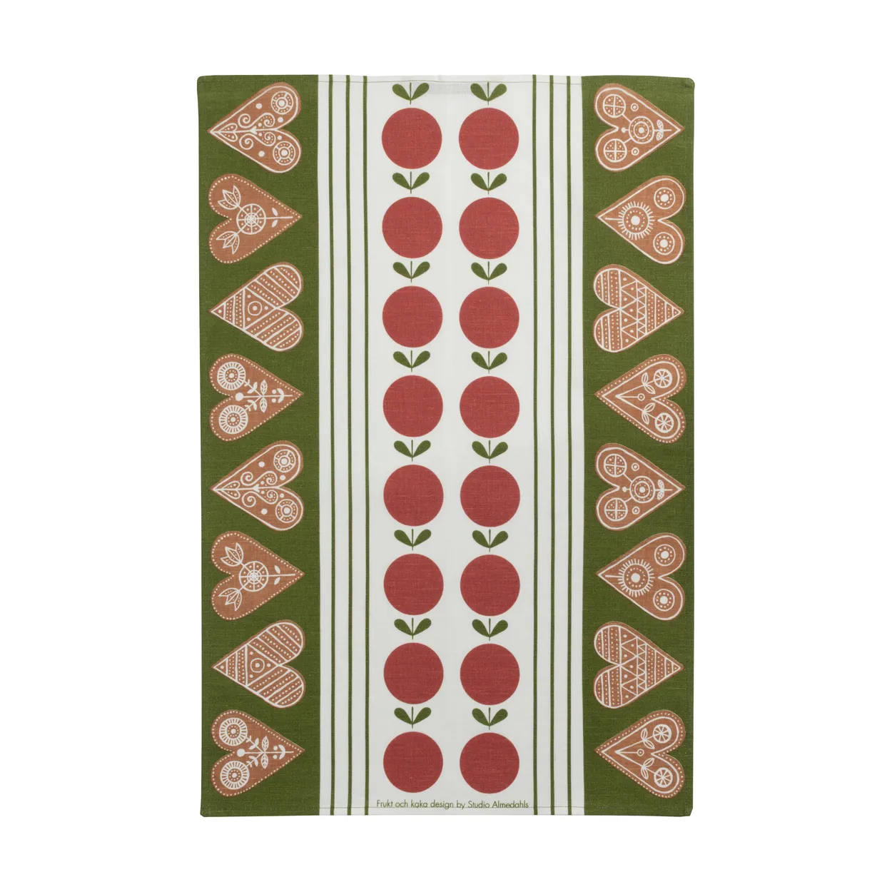 Almedahls Fruit and cake kitchen towel 47x70 cm Red-green