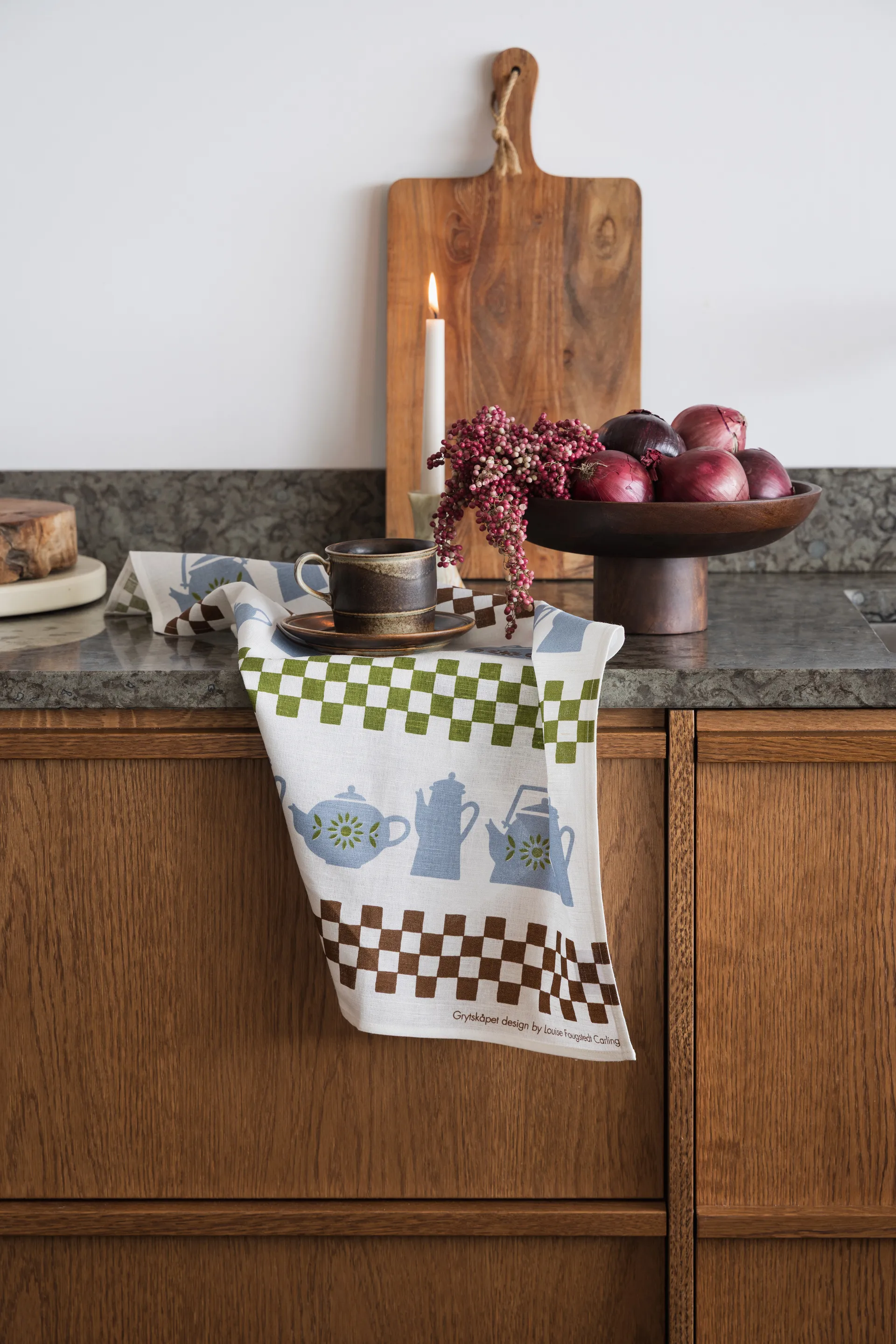 Grytskåpet kitchen towel 47x70 cm, Multi-blue-green Almedahls