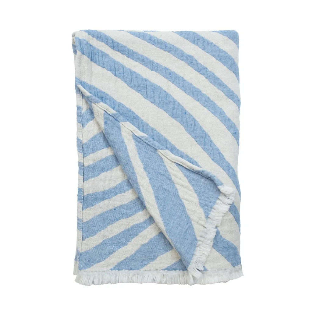 Almedahls Havet blanket 120x170 cm Blue-offwhite | Scandinavian Design | Wool blankets & throws | Blue