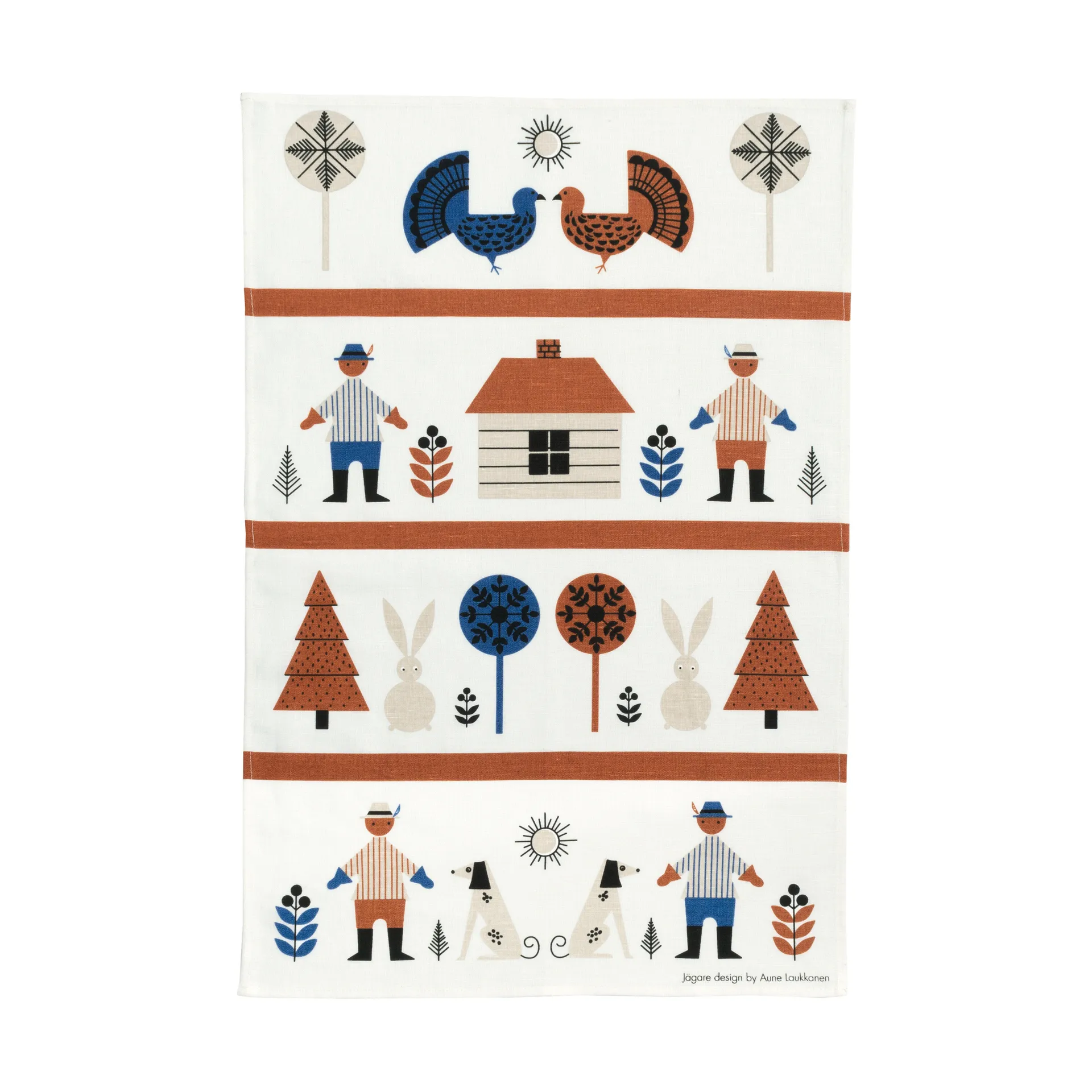 Hunter kitchen towel 47x70 cm, Blue-brown Almedahls