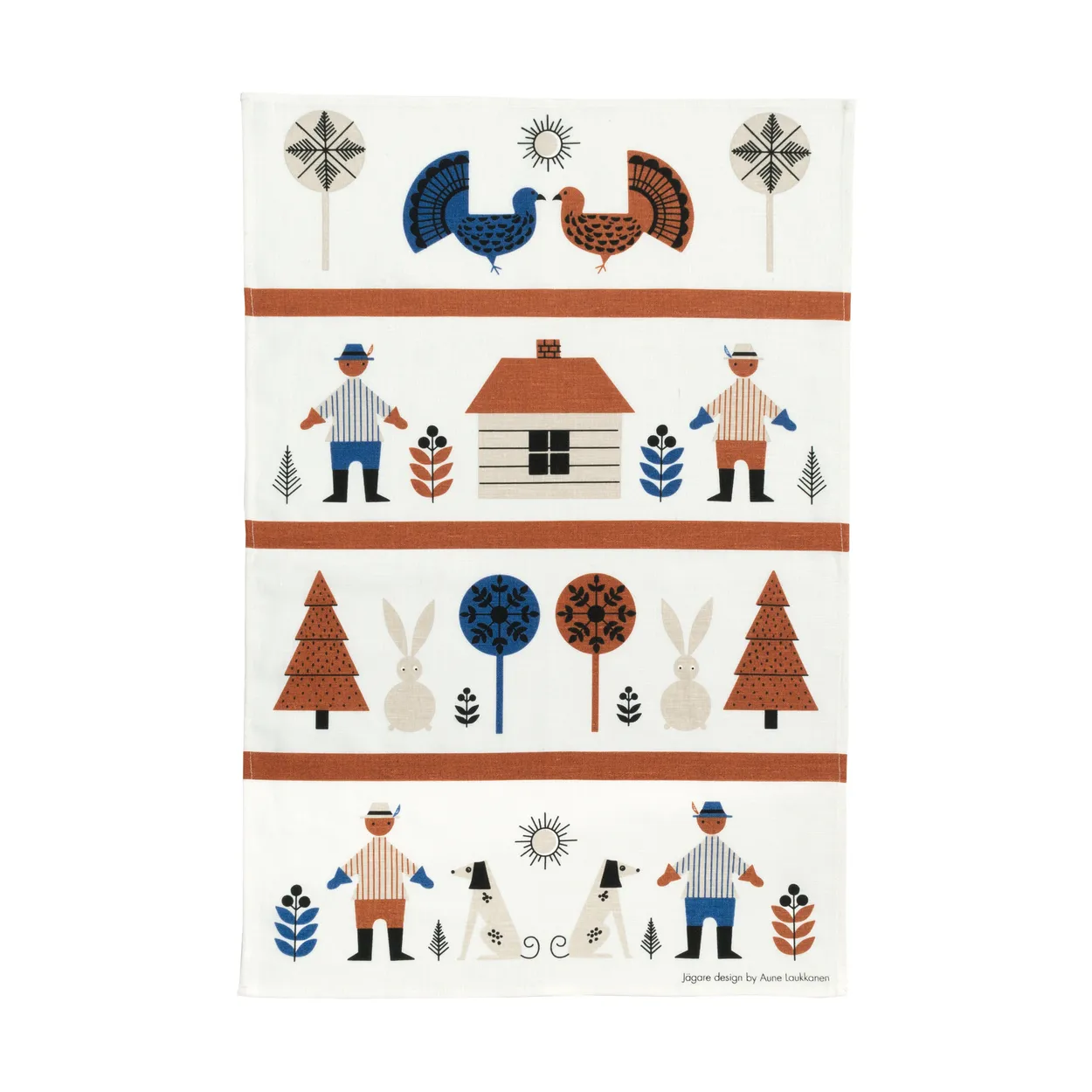 Almedahls Hunter kitchen towel 47x70 cm Blue-brown | Scandinavian Design | Kitchen tea towels | Blue