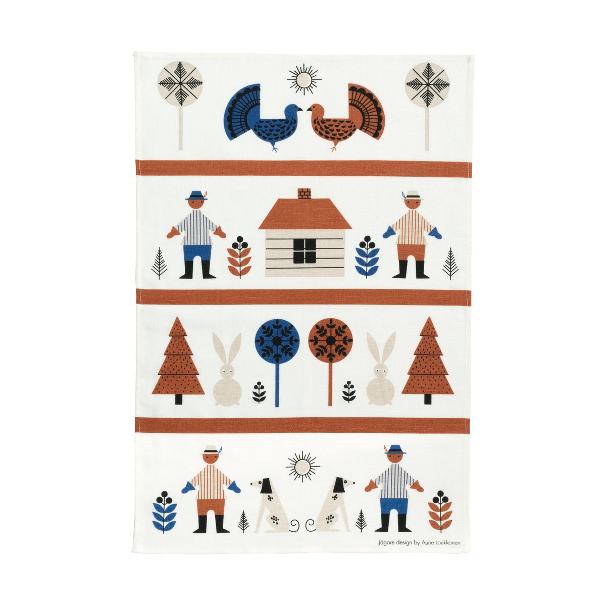 Almedahls Hunter kitchen towel 47x70 cm Blue-brown | Scandinavian Design | Kitchen tea towels | Blue
