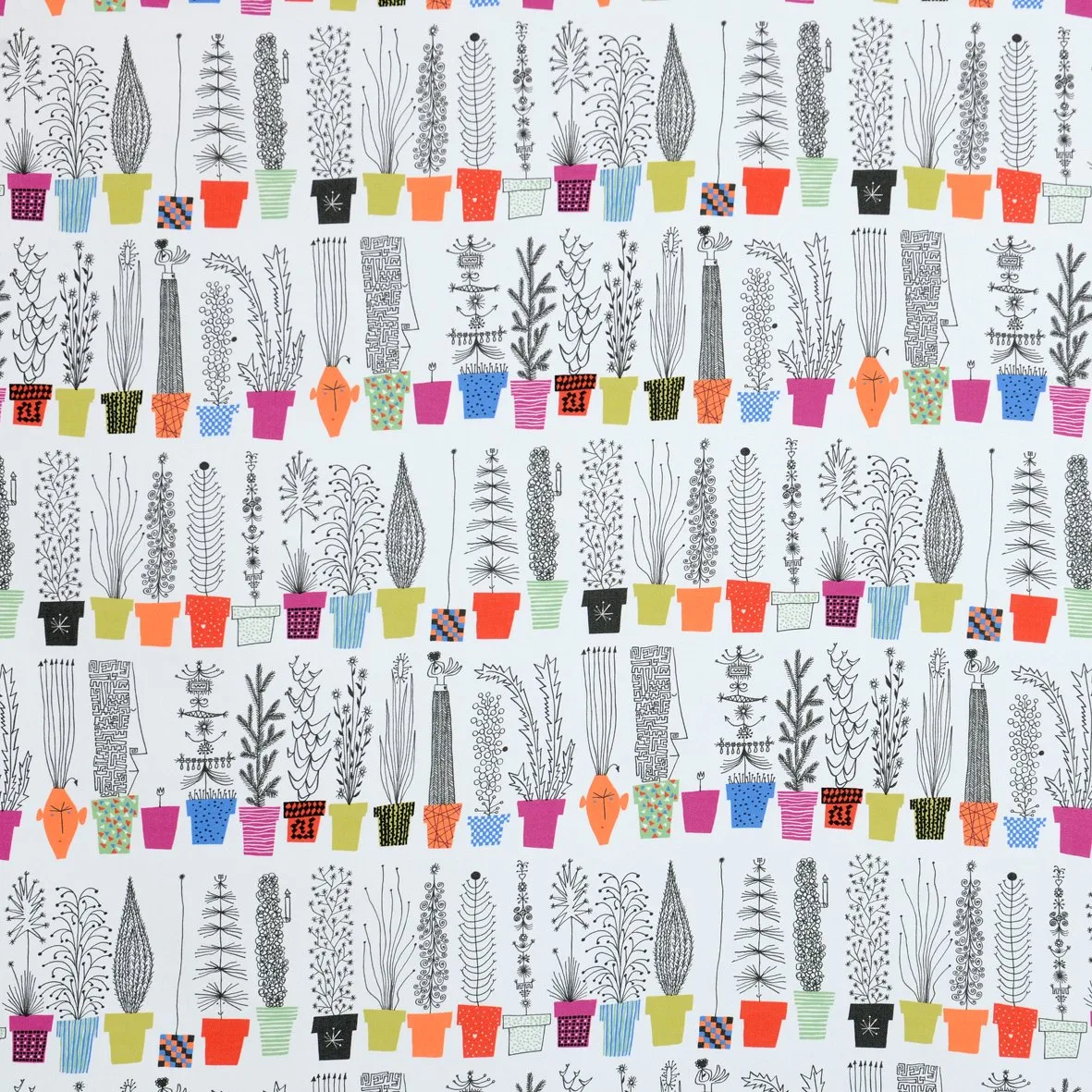 Almedahls Italiensk blomsterhylla fabric multi | Scandinavian Design | Fabric by the metre | Blue