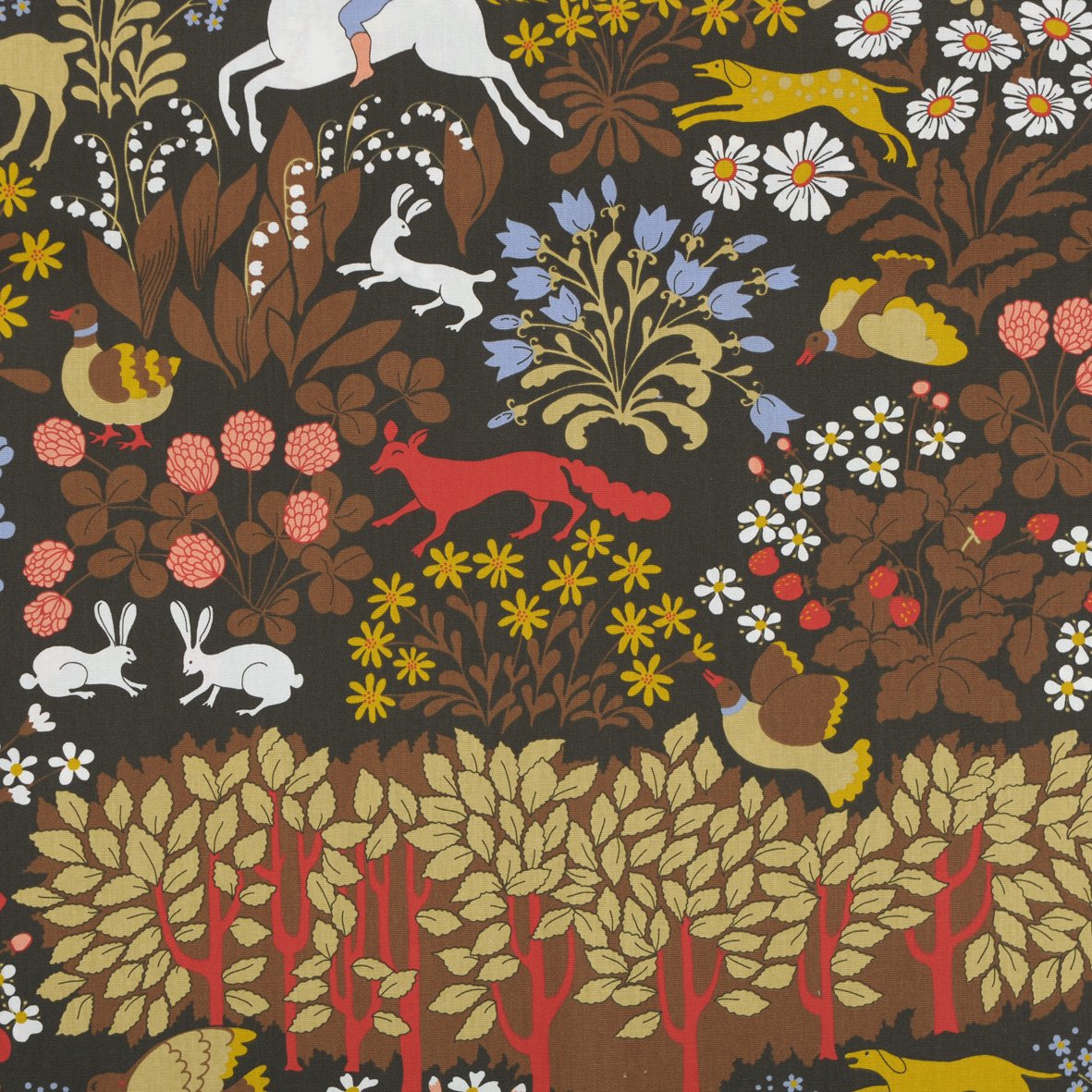 Almedahls Jakten fabric brown | Scandinavian Design | Fabric by the metre | Brown