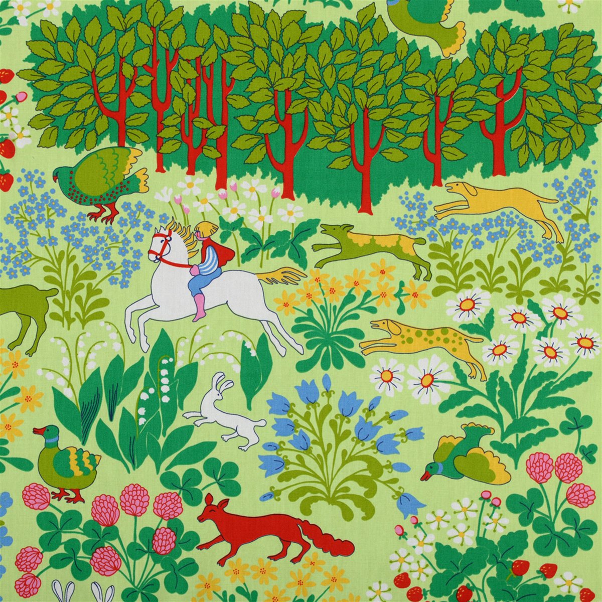 Almedahls Jakten fabric green | Scandinavian Design | Fabric by the metre | Green